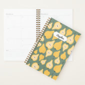 カスタマイズ可能な黄色の梨のシームレスなパターン プランナー手帳 (ディスプレー)
