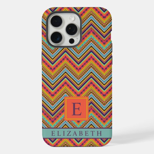 カスタマイズ可能な黄色の赤い山形のパターン iPhoneケース (裏面)