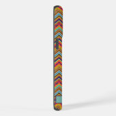 カスタマイズ可能な黄色の赤い山形のパターン iPhoneケース (右側面)