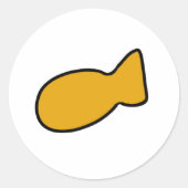 カスタマイズ可能な黄色の魚のシール ラウンドシール (正面)
