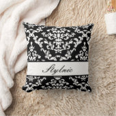 カスタマイズ可能な黒いダマスク織#3 @ Stylnic クッション (ブランケット)