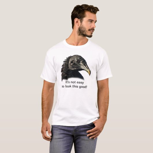 カスタマイズ可能な黒いハゲタカのBuzzard Tシャツ (正面フル)