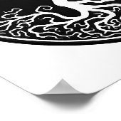 カスタマイズ可能な黒い木の生活陰陽 ポスター (角)