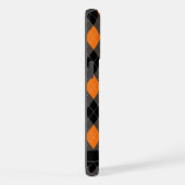 カスタマイズ可能な黒い灰色のオレンジ色のパタアーガイルーン iPhoneケース (右側面)