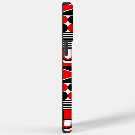 カスタマイズ可能な黒い赤い白のジオメトリ Case-Mate iPhoneケース (裏面 / 右)