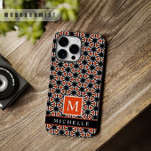 カスタマイズ可能な黒い赤い白のジオメトリ iPhoneケース