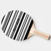 カスタマイズ可能な黒い、灰色、白のストライプ 卓球ラケット (横)
