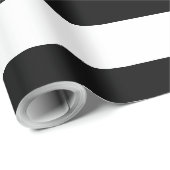 カスタマイズ可能な黒く及び白く大きくストライプのな| ラッピングペーパー (ロールコーナー)