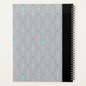 カスタマイズ可能な黒とグレーのジオメトリフォーカス プランナー手帳 (裏面)
