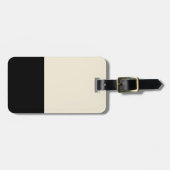 カスタマイズ可能な黒と卵殻のホワイトカラーブロック ラゲッジタグ (正面横)