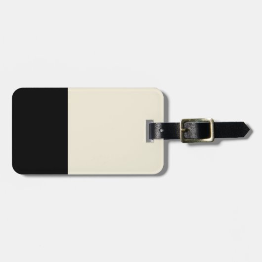 カスタマイズ可能な黒と卵殻のホワイトカラーブロック ラゲッジタグ (正面横)