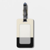 カスタマイズ可能な黒と卵殻のホワイトカラーブロック ラゲッジタグ (裏面縦)
