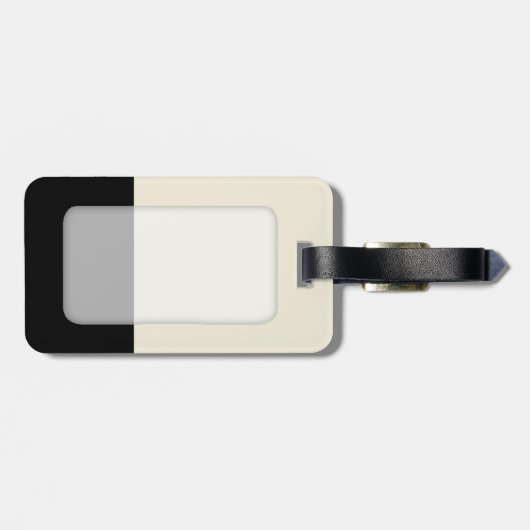 カスタマイズ可能な黒と卵殻のホワイトカラーブロック ラゲッジタグ (裏面横)