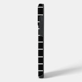 カスタマイズ可能な黒と白のストライプ柄 iPhoneケース (左側面)