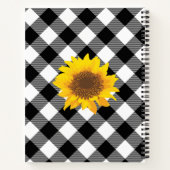 カスタマイズ可能な黒と白のバッファロープリドヒマワリ ノートブック (裏面)