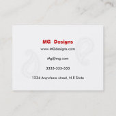 カスタマイズ可能な黒と赤のモノグラム名刺 名刺 (裏面)