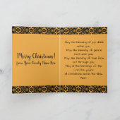 カスタマイズ可能な黒と金ゴールドパターンのクリスマスカード カード (内部)