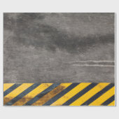 カスタマイズ可能な黒と黄色の危険危険線 ラッピングペーパー (フラット)