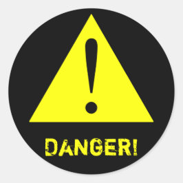 カスタマイズ可能な黒と黄色警告のシンボルステッカー ラウンドシール