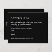 カスタマイズ可能な黒のアートショー表示カードラベル シーズンカード (正面/裏面)