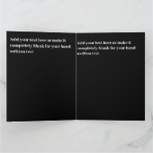 カスタマイズ可能な黒の光沢のあるトレンディーなルスティックバレンタイン カード (内部)