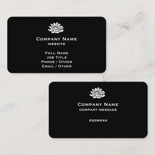 カスタマイズ可能な黒の名刺 名刺 (正面/裏面)