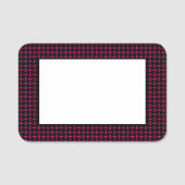 カスタマイズ可能な黒の波型パターン 名札 (正面)