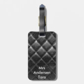 カスタマイズ可能な黒はキルトにされた革製バッグをccステッチしました ラゲッジタグ (裏面縦)