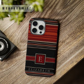 カスタマイズ可能な黒オレンジ色の白パタアステカーン iPhoneケース