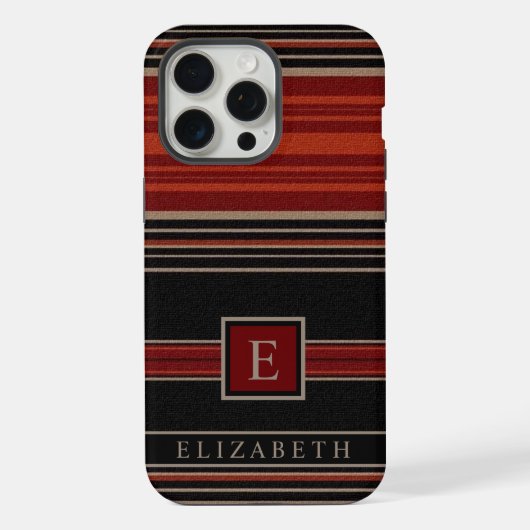 カスタマイズ可能な黒オレンジ色の白パタアステカーン iPhoneケース (裏面)