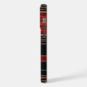 カスタマイズ可能な黒オレンジ色の白パタアステカーン iPhoneケース (左側面)