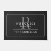 カスタマイズ可能な黒ゴムデザイン パーソナライズされた ドアマット (正面)