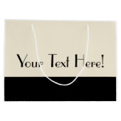 カスタマイズ可能な黒及び卵の殼白い色のブロック ラージペーパーバッグ (裏面)