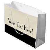 カスタマイズ可能な黒及び卵の殼白い色のブロック ラージペーパーバッグ (裏面アングル)