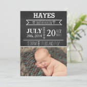 カスタマイズ可能な黒板の誕生の発表 案内状 (スタンド正面)