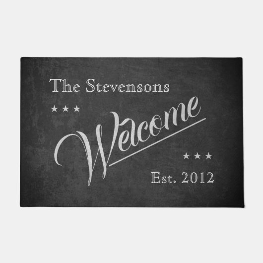 カスタマイズ可能な黒板へようこそ ドアマット (正面)