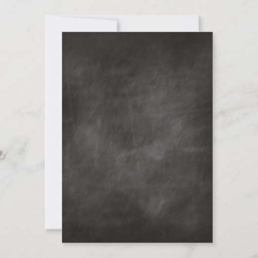 カスタマイズ可能な黒板誕生日招待状。 招待状 (裏面)