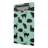 カスタマイズ可能な黒猫のシームレスなパターン ミニクリップボード (アングル2)