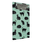 カスタマイズ可能な黒猫のシームレスなパターン ミニクリップボード (アングル)