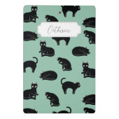 カスタマイズ可能な黒猫のシームレスなパターン ミニクリップボード (裏面)