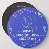 カスタマイズ可能な1ヶ月の授乳マイルストーンバッジ 缶バッジ (正面&裏面)