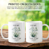 カスタマイズ可能な1月誕生日花のスノードロップ コーヒーマグカップ