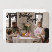 カスタマイズ可能な1枚のイメージ誕生日カード 招待状 (正面/裏面)