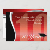 カスタマイズ可能な10年ぶりのクラス会 招待状 (正面/裏面)