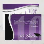 カスタマイズ可能な10年クラス懇親会 招待状 (正面/裏面)