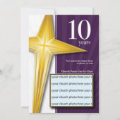 カスタマイズ可能な10年教会記念日 招待状 (正面)