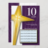 カスタマイズ可能な10年教会記念日 招待状 (正面/裏面)