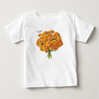 カスタマイズ可能な10月マリゴールド誕生日ギフト ベビーTシャツ