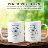 カスタマイズ可能な10月誕生日コスモスフラワー コーヒーマグカップ