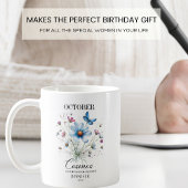 カスタマイズ可能な10月誕生日コスモスフラワー コーヒーマグカップ